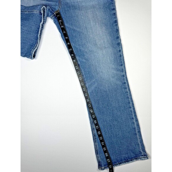 Pistola Jeans Womens 31 Blue Bootcut Flare Stretch Mid Rise Denim Raw Hem - Picture 14 of 16